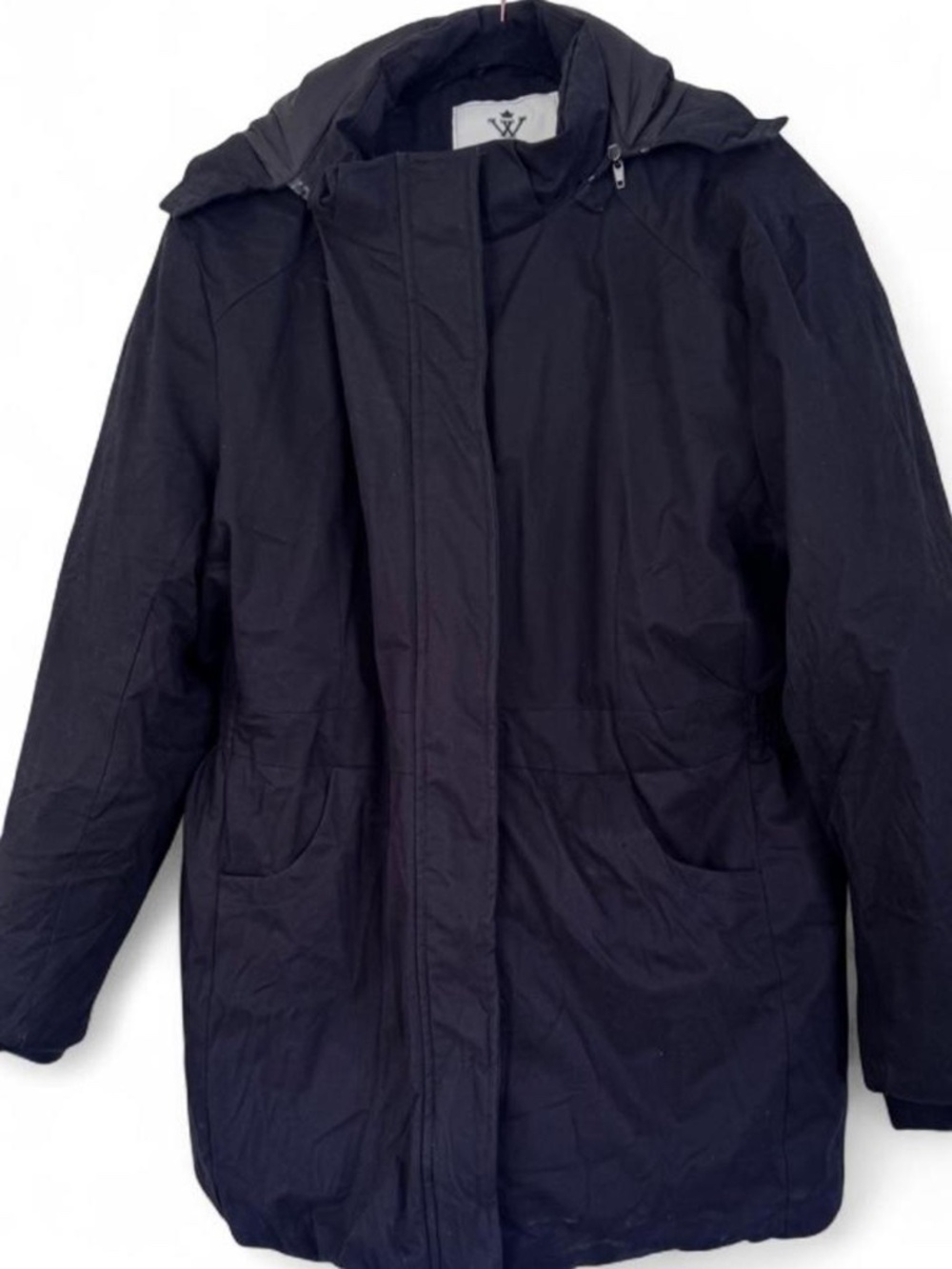 Wenven l black puffer jacket with zipper hood Women's 2XL Cotton